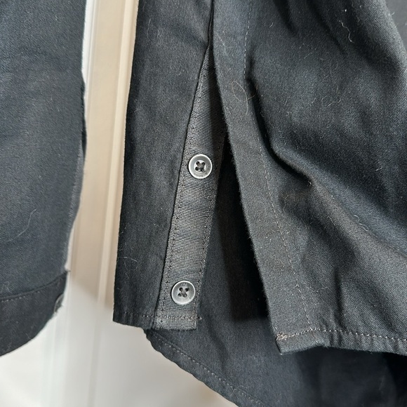 Rag & Bone Elastic Off Shoulder Long Sleeve Side Button Shirt Black‎ Small - Picture 3 of 7